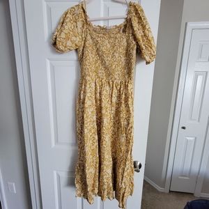 Cottagecore smocked maxi dress